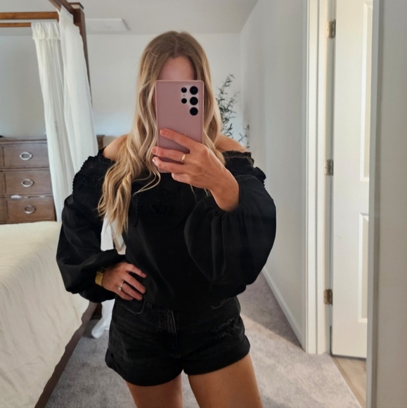 Anthropologie Rya black blouse top sz Small - Picture 4 of 8